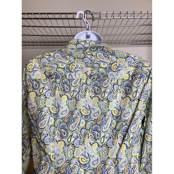Banana Republic Womens Soft Wash Shirt Sz XS Paisley Print Button‎ Up Stretchy - Picture 10 of 11